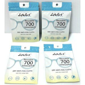 Anti-Fog Cloths 4-Pack Reusable 700 Times For Eyeglasses Sunglasses Lens Screens